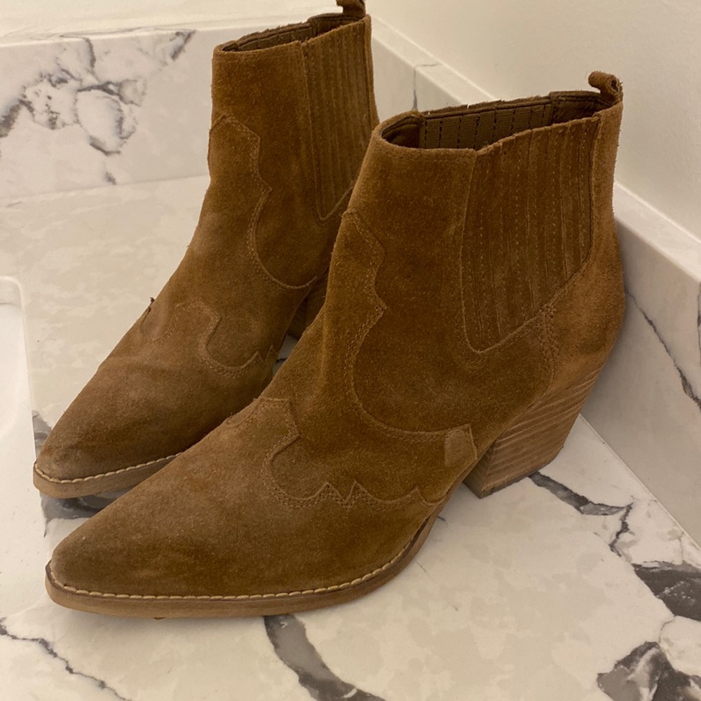 Sam Edelman Suede brown cowboy booties